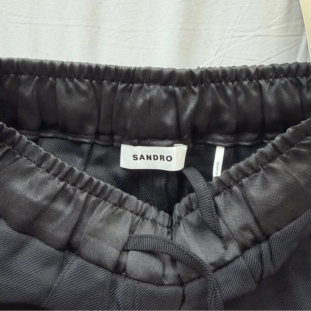 NWT SANDRO Gallo Drawstring Pant in Size 34 in Noir - Picture 7 of 9